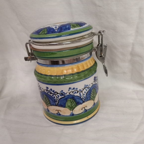 Vintage Porcelian Canister Storage Jar Handpainted - Picture 5 of 7
